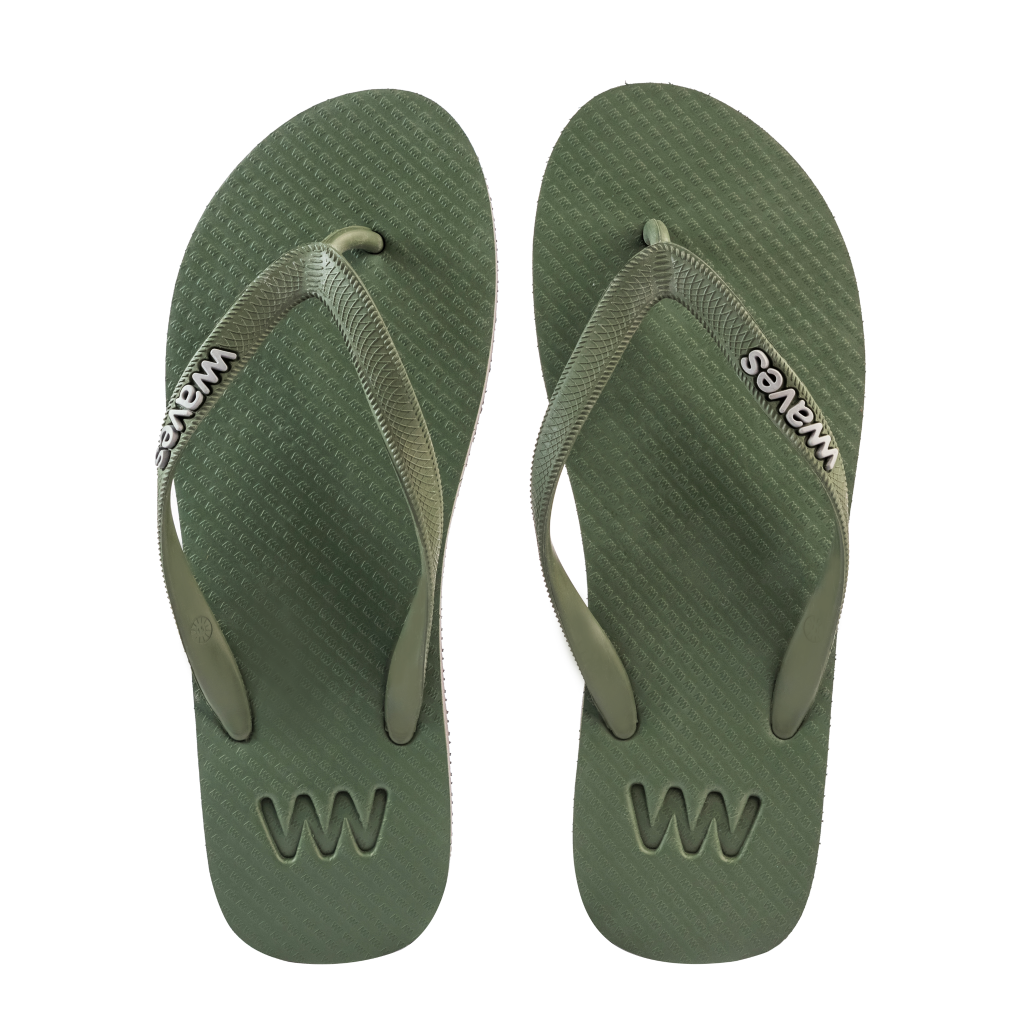 Unisex Flip Flops in Khaki Two Tone | Waves Flip Flops UK