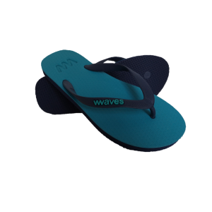Turquoise & Navy Two Tone Flip Flops | Waves Flip Flops
